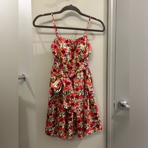 Twenty One Y2K Dress Floral Women’s XS Satin Tie Front Short Padded